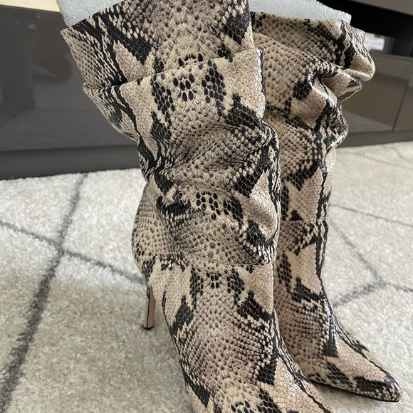 Ashlee Snake-Embossed Leather Bootie - Picture 4 of 5